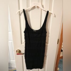 Express - Women's Black Layered Ruffle Tank Dress